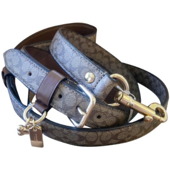 2 PIECE GIFT SET: Coach SMALL LOGO Dog Leash+Strap - Picture 6 of 13